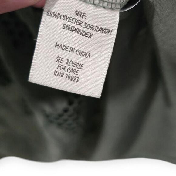 ADIVA Size M Short Sleeve TOP With LACE AND EMBROIDERED Detail Green Casual Boho - Picture 5 of 5